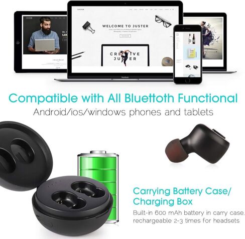 سماعات اذن سباحة مقاومة للماء بتصنيف IP68 - سماعات بلوتوث لاسلكية رياضية بميكروفون مدمج، مقاومة للتعرق مع علبة شحن لاسلكية، خاصة للسباحة والاستحمام والقيادة والساونا in Kuwait