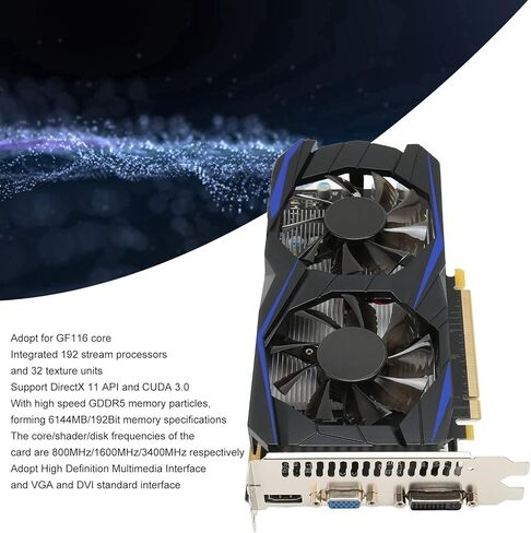 GTX 550Ti 6GB Gaming Graphics Card,192BIT GDDR5 PC Video Card with Dual Fans,HDMI VGA DVI Interface for Desktop Computer Gaming GPU (GTX550Ti 6GB) in Saudi Arabia