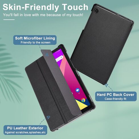 حافظة Caweet لجهاز TCL Tab 8 LE (الموديل: 9137W) إصدار 2023، (𝐍𝐨𝐭 𝐅𝐢𝐭 𝐓𝐂𝐋 𝐓𝐚𝐛 𝟖 𝐌𝐨𝐝𝐞𝐥: 𝟗𝟎𝟑 𝟖𝐒)، غطاء حامل من الجلد الفاخر مع إغلاق مغناطيسي، وردي لامع in Saudi Arabia