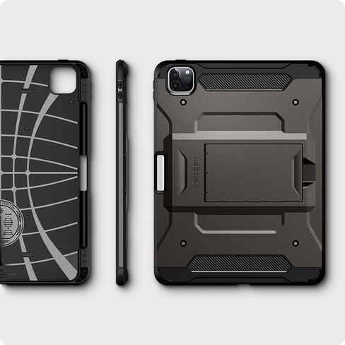 حافظة Spigen Tough Armor Pro مصممة لجهاز iPad Pro 11 بوصة M2 الجيل الرابع (2022) / الجيل الثالث (2021) / الجيل الثاني (2020) / الجيل الأول (2018) مع حامل قلم رصاص - أخضر عسكري in Kuwait