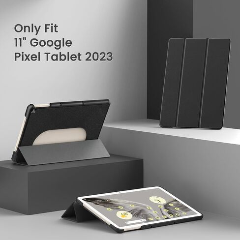 MoKo for Google Pixel Tablet Case 2023, Foldable Design + Ultra Thin Slim Leather TPU Back Full Protector Trifold Stand Cover Case for Pixel Tablet, 11inch, Gray in Saudi Arabia