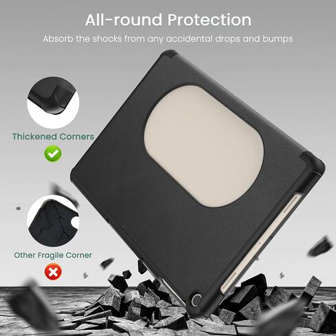 MoKo for Google Pixel Tablet Case 2023, Foldable Design + Ultra Thin Slim Leather TPU Back Full Protector Trifold Stand Cover Case for Pixel Tablet, 11inch, Gray in Saudi Arabia