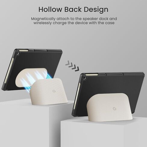 MoKo for Google Pixel Tablet Case 2023, Foldable Design + Ultra Thin Slim Leather TPU Back Full Protector Trifold Stand Cover Case for Pixel Tablet, 11inch, Gray in Saudi Arabia