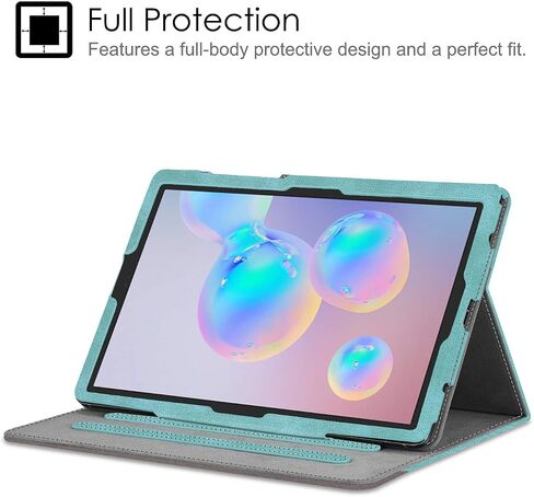 حافظة Fintie لجهاز Samsung Galaxy Tab S6 10.5" 2019 (موديل SM-T860/T865/T867)، [تصميم فتحة قلم S حاصل على براءة اختراع] غطاء حامل عرض متعدد الزوايا تنبيه/غفو تلقائي، ظلال زرقاء in Saudi Arabia