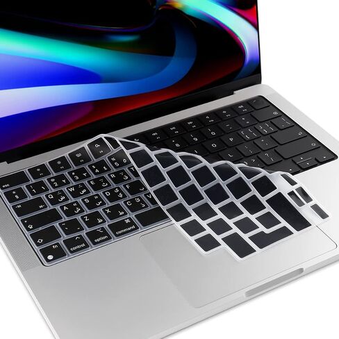 غطاء لوحة المفاتيح الأسود Batianda لجهاز MacBook Pro 16 بوصة وMacBook Pro 14 بوصة 2021 موديلات: A2485 A2442 مع شريحة M1 Pro / شريحة M1 Max واقي لوحة المفاتيح السيليكون الرفيع للغاية، الإصدار الأمريكي باللغة العربية in Saudi Arabia