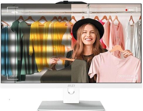 كمبيوتر مكتبي MSI Modern AM242TP AIO، شاشة لمس FHD مقاس 23.8 بوصة، Intel Core i7-1260P، ذاكرة 16 جيجابايت، 512 جيجابايت SSD، WiFi 6، BT 5.1، كاميرا ويب FHD، أبيض، Windows 11 Home Plus (12M-055US) in Saudi Arabia