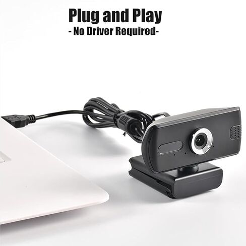 كاميرا ويب OHNIKU للكمبيوتر المحمول، كاميرا ويب بدقة 1080 بكسل عالية الدقة مع ميكروفون، زاوية واسعة 110 درجة، غطاء للخصوصية، كاميرا ويب USB لعقد المؤتمرات على سطح المكتب والبث المباشر والتسجيل (أسود) in Kuwait