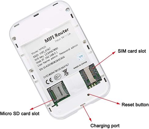 توسوني راوتر لاسلكي 4G مع فتحة بطاقة SD، راوتر لاسلكي MF925 4G LTE، شحن USB، للهواتف الذكية والتابلت والكمبيوتر، سهل الحمل والاستخدام في الهواء الطلق in Kuwait