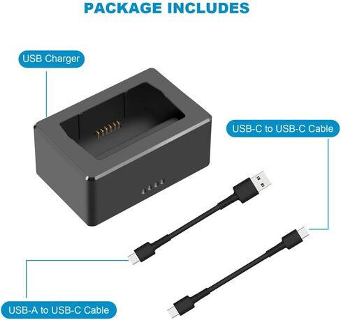 شاحن بطارية USB ميني 3 برو من مافيك، موزع شحن البطارية مع كابلين شحن لدي جيه اي ميني 3 برو، يدعم الشحن السريع كيو سي 3.0 بي دي in Kuwait