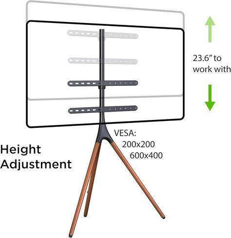 ProMounts Easel TV Stand with Tripod Base for 47-72inch LED LCD OLED Flat Screens, Height Adjustable TV Floor Stand w/Cable Ties, 180°Swivel Portable TV Mount Stand for Bedroom, Living Room, Studio in Kuwait