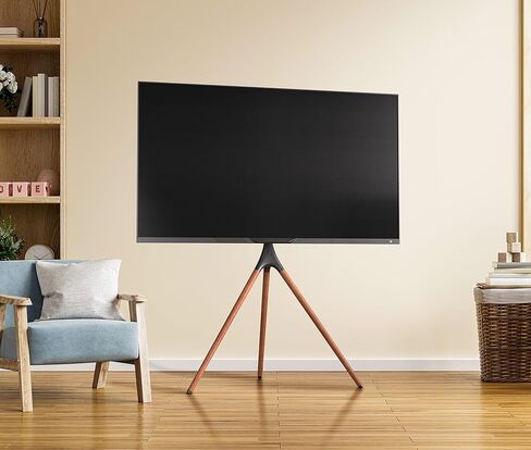 ProMounts Easel TV Stand with Tripod Base for 47-72inch LED LCD OLED Flat Screens, Height Adjustable TV Floor Stand w/Cable Ties, 180°Swivel Portable TV Mount Stand for Bedroom, Living Room, Studio in Kuwait