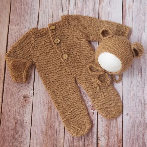 Newborn Photography Bear Outfits, Baby Boy Girl Photoshoot Props 3 Pack in Saudi Arabia