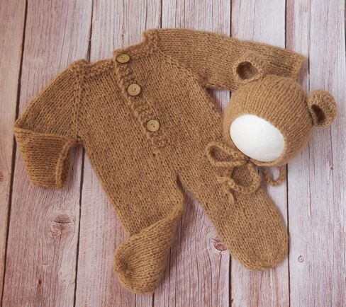 Newborn Photography Bear Outfits, Baby Boy Girl Photoshoot Props 3 Pack in Saudi Arabia