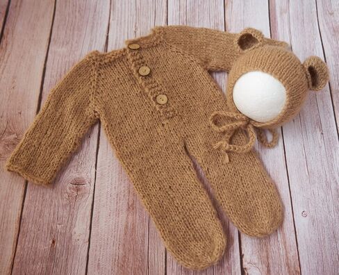 Newborn Photography Bear Outfits, Baby Boy Girl Photoshoot Props 3 Pack in Saudi Arabia