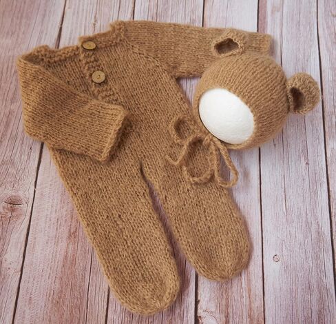 Newborn Photography Bear Outfits, Baby Boy Girl Photoshoot Props 3 Pack in Saudi Arabia