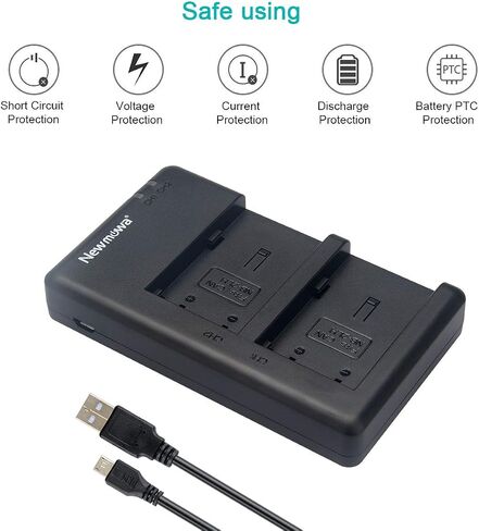 بطارية Newmowa NB-2L (عبوتان) ومجموعة شاحن USB مزدوج لكاميرات Canon NB-2L NB-2LH BP-2L5 BP-2LH وCanon DC301 DC310 DC320 DC330 DC410 DC420 Elura 40 50 60 65 70 80 85 90 EOS 350D 400D in Kuwait