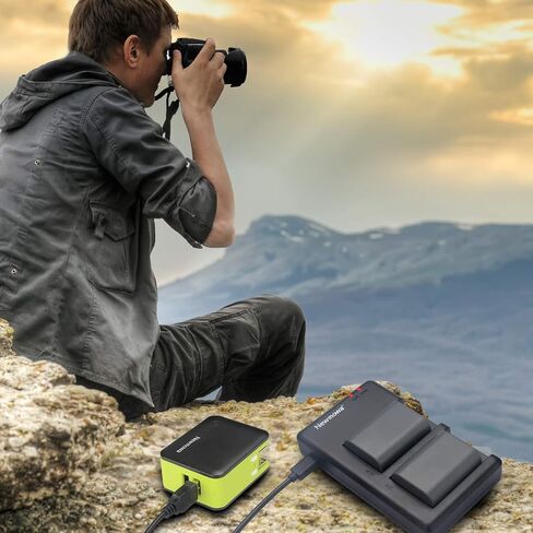بطارية Newmowa NB-2L (عبوتان) ومجموعة شاحن USB مزدوج لكاميرات Canon NB-2L NB-2LH BP-2L5 BP-2LH وCanon DC301 DC310 DC320 DC330 DC410 DC420 Elura 40 50 60 65 70 80 85 90 EOS 350D 400D in Kuwait