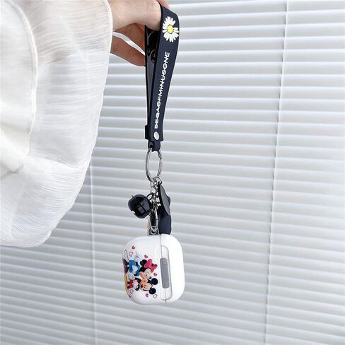 OINbxw لغطاء حافظة Airpods الجيل الثالث، حافظة AirPods 3 مخصصة مع سلسلة مفاتيح بحبل كرتوني لطيف بتصميم الرسوم المتحركة سلسلة AirpodS 3 حافظة للنساء والفتيات [مصباح LED أمامي مرئي] (ميكي) in Kuwait