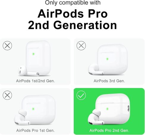 Svanove for Airpods Pro 2nd Generation Case Clear Glitter (USB-C 2023/2022/2019), Cute Sparkle Bling Shiny Sparkly Transparent Airpods Pro 2 Case Cover, Soft TPU Airpods Case for Women, Neon Hot Pink in Kuwait