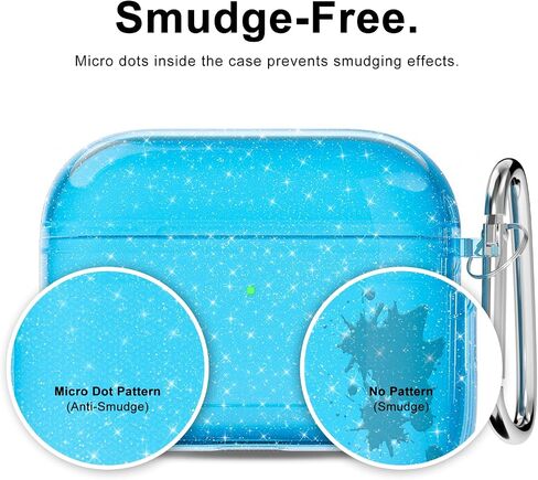 Svanove for Airpods Pro 2nd Generation Case Clear Glitter (USB-C 2023/2022/2019), Cute Sparkle Bling Shiny Sparkly Transparent Airpods Pro 2 Case Cover, Soft TPU Airpods Case for Women, Neon Hot Pink in Kuwait