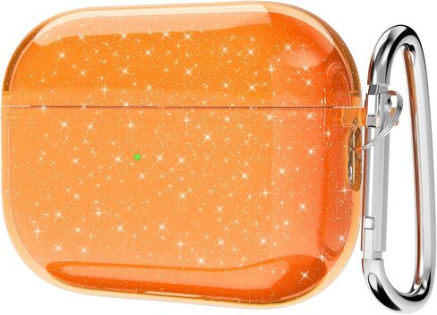Svanove for Airpods Pro 2nd Generation Case Clear Glitter (USB-C 2023/2022/2019), Cute Sparkle Bling Shiny Sparkly Transparent Airpods Pro 2 Case Cover, Soft TPU Airpods Case for Women, Neon Hot Pink in Kuwait