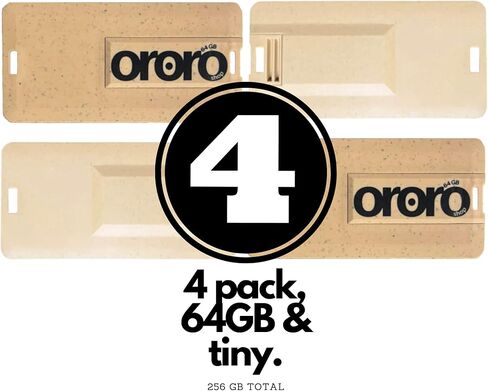 Ororo Shop Thumb Drive 64GB - USB Memory Stick 64GB Flash Drive Multipacks - 4 قطعة محرك أقراص USB - محرك أقراص فلاش USB Fat32 Eco Slim Low Profile in Kuwait
