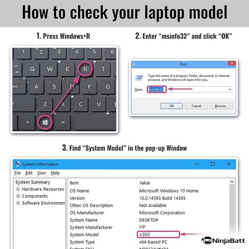 NinjaBatt BK03XL بطارية HP بافيليون X360 14-BA000 14M-BA000:14m-ba011dx 14m-ba013dx 14m-ba015dx 14m-ba114dx 14-ba253cl 14-ba125cl 14-ba175nr 14-ba051cl 916366- 421 541 916811-855 (11.4 فولت/41.7 هل) in Kuwait