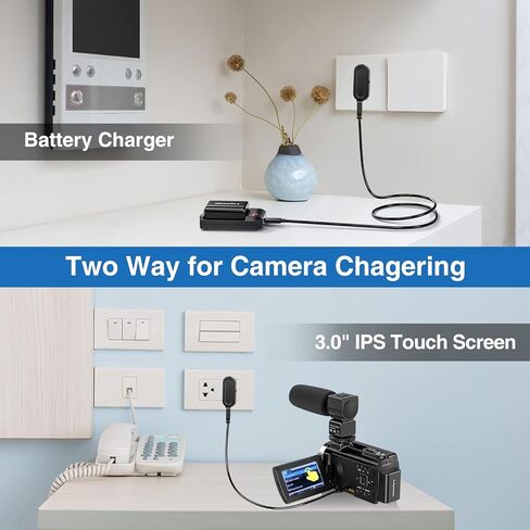 DuaFcoh 4K Video Camera Camcorder 48MP Vlogging Camera for YouTube WiFi Digital Camera 16X Digital Zoom IR Night Shot Camcorder with Microphone, Stabilizer, Lens Hood, Batteries in Kuwait