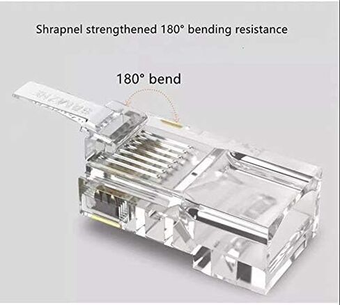 موصلات ار جيه 45 كات 6 مطلية بالذهب 3 شقوق 8P8C وحدات ايثرنت يو تي بي موصل توصيل اي زد تجعيد موصل غير محمي مقبس تمرير ايثرنت قابس 24 ايه دبليو جي شفاف in Kuwait