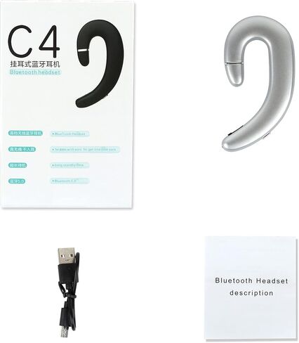 Sunffice Ear Hook Bluetooth Wireless Headphone,Non Ear Plug Headset with Microphone,Single Ear Noise Cancelling Earphones Painless Wearing for Android Smartphones,iPhone14 13 12 11 X 8 (Black) in Kuwait