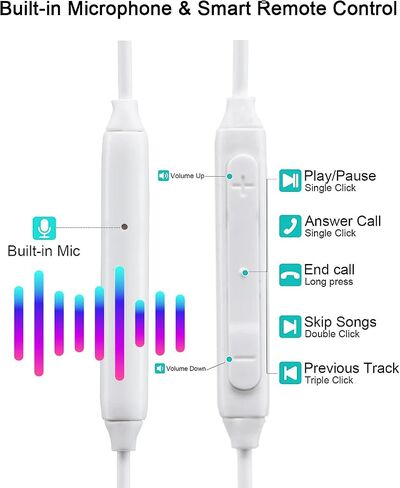 سماعات رأس USB C لهاتف iPhone 15 Pro Max USB من النوع C سماعات أذن سلكية بخاصية إلغاء الضوضاء داخل الأذن مع ميكروفون لجهاز iPad Pro وSamsung Galaxy S23 S22 Ultra S21 FE Z Flip 4 Pixel 5 4a 3a Oneplus، عبوتان in Saudi Arabia