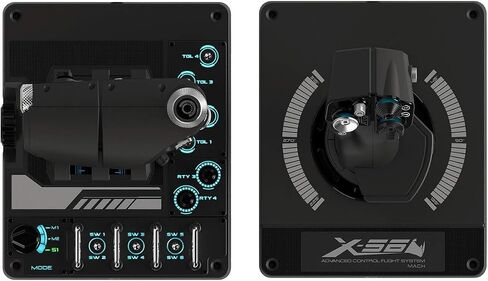 وحدة تحكم ألعاب Logitech G X56 H.O.T.A.S Throttle and Joystick Flight Simulator، 4 خيارات زنبركية، +189 وحدة تحكم قابلة للبرمجة، إضاءة RGB، 2x USB، جهاز كمبيوتر - أسود (متجدد) in Saudi Arabia