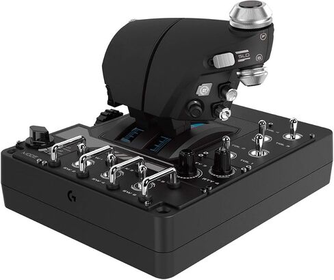 وحدة تحكم ألعاب Logitech G X56 H.O.T.A.S Throttle and Joystick Flight Simulator، 4 خيارات زنبركية، +189 وحدة تحكم قابلة للبرمجة، إضاءة RGB، 2x USB، جهاز كمبيوتر - أسود (متجدد) in Saudi Arabia