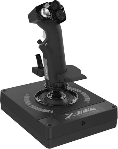 وحدة تحكم ألعاب Logitech G X56 H.O.T.A.S Throttle and Joystick Flight Simulator، 4 خيارات زنبركية، +189 وحدة تحكم قابلة للبرمجة، إضاءة RGB، 2x USB، جهاز كمبيوتر - أسود (متجدد) in Saudi Arabia