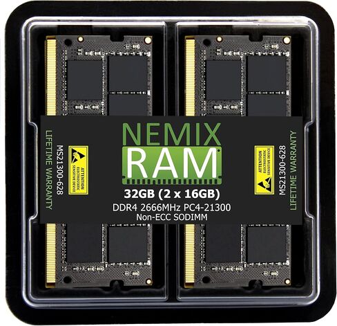NEMIX RAM 32GB (2X16GB) DDR4 2666MHz PC4-21300 2Rx8 1.2V CL19 260-PIN Non-ECC SODIMM KIT Compatible with Apple iMac Mac mini Computers in Saudi Arabia