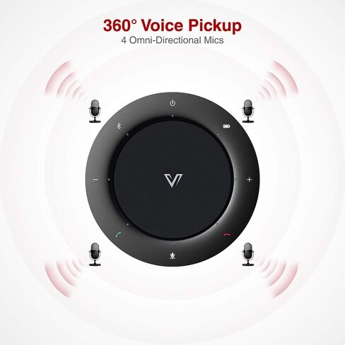 مكبر صوت USB AV Access صوت مزدوج كامل، مع 4 ميكروفونات، التقاط صوت 360 درجة بطول 5 أمتار، صوت عالٍ وواضح، إلغاء الصدى، مكبر صوت ميكروفون الكمبيوتر للمكالمات الجماعية لفرق Skype Zoom in Kuwait