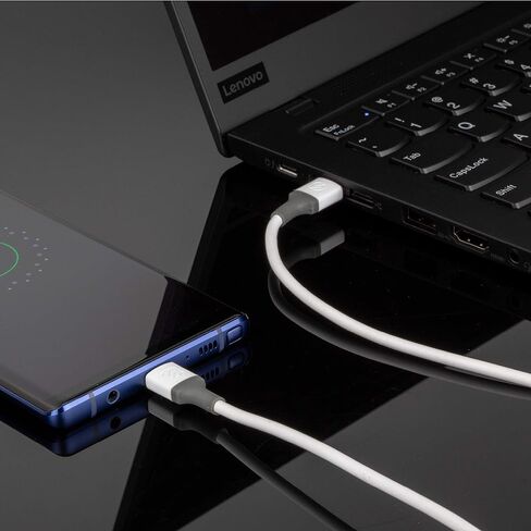 Scosche CC4WG-SP كابل شحن مزامنة USB-C إلى USB-C Strikeline، 4 أقدام، أبيض/رمادي in Saudi Arabia