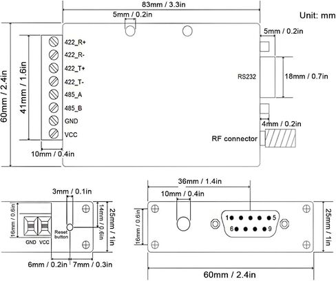 ViaGasaFamido 2Pcs Wireless Transceiver Module, RF Transceiver Module, RS232/485/422-LORA DC12-36V Remote Transmission Radio Transceiver Module in Saudi Arabia