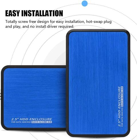 حافظة صندوق محرك الأقراص الصلبة الخارجية HDD USB3.0 إلى 2.5 بوصة محول SATA SDD (معدل نقل يصل إلى 5 جيجابت في الثانية) لـ 2.5 بوصة SATA I/ SATA II/ SATA III HDD / SDD (أزرق) in Kuwait