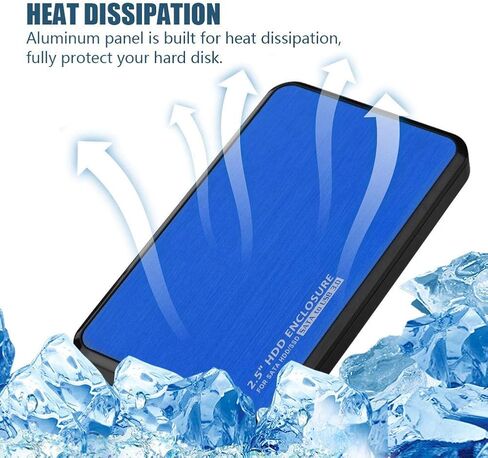 حافظة صندوق محرك الأقراص الصلبة الخارجية HDD USB3.0 إلى 2.5 بوصة محول SATA SDD (معدل نقل يصل إلى 5 جيجابت في الثانية) لـ 2.5 بوصة SATA I/ SATA II/ SATA III HDD / SDD (أزرق) in Kuwait