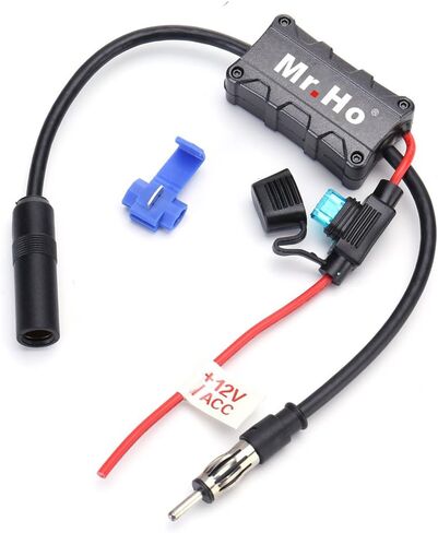 Mr. Ho Car Antenna Radio Amplifier FM or AM Signal Amplifier Booster 12V for Mitsubishi Toyota Buick Audi Nissan Honda Cars Series, Black in Kuwait
