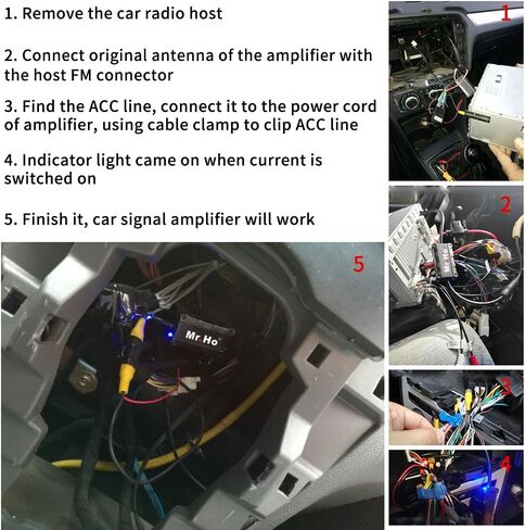 Mr. Ho Car Antenna Radio Amplifier FM or AM Signal Amplifier Booster 12V for Mitsubishi Toyota Buick Audi Nissan Honda Cars Series, Black in Kuwait