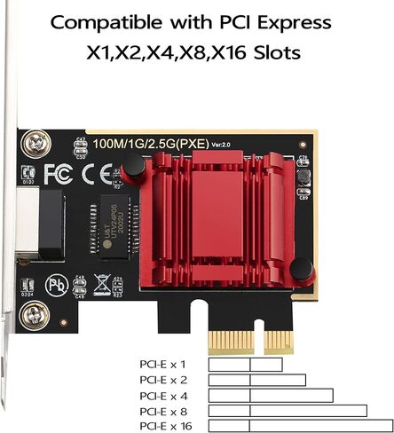 بطاقة شبكة PCIe Gigabit ثنائية المنفذ Intel 82575&82576-1000M PCI Express Ethernet مع منفذين LAN NIC وPXE ودعم منخفض المستوى - لنظام التشغيل Windows/Windows Server/Linux/Freebsd/DOS in Kuwait