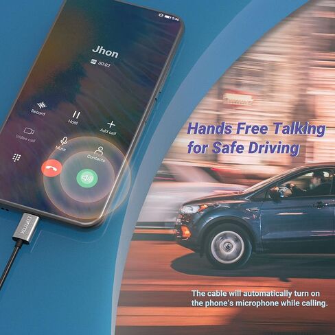 كابل Cubilux بطول 2 قدم USB C إلى 3.5 مم Aux مع 96 كيلو هرتز/24 بت DAC متوافق مع Samsung S23/S22/S21/S20 Z Fold/Z Flip 5/4/3/2، Google Pixel Pixel 8/7/6 Pro 7a 6a 5 4 XL، سلك صوت للسيارة من النوع C 1/8 بوصة in Saudi Arabia