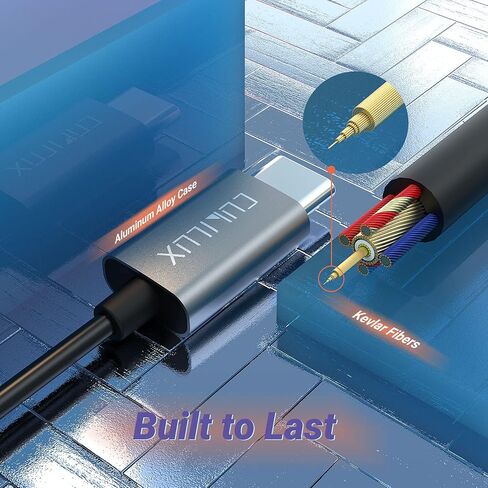 كابل Cubilux بطول 2 قدم USB C إلى 3.5 مم Aux مع 96 كيلو هرتز/24 بت DAC متوافق مع Samsung S23/S22/S21/S20 Z Fold/Z Flip 5/4/3/2، Google Pixel Pixel 8/7/6 Pro 7a 6a 5 4 XL، سلك صوت للسيارة من النوع C 1/8 بوصة in Saudi Arabia