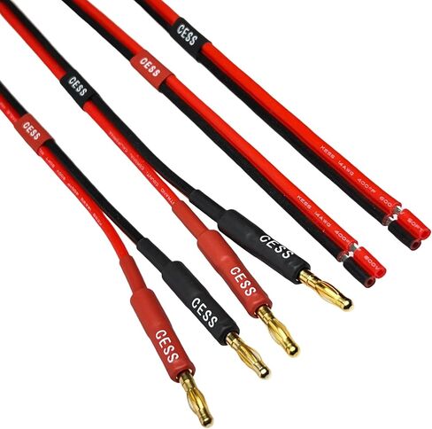 CNCESS Banana Plug to Bare Wire Open End Cable, 14AWG, 2-Pack (6 Feet) in Saudi Arabia