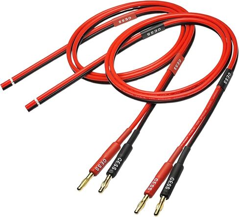 CNCESS Banana Plug to Bare Wire Open End Cable, 14AWG, 2-Pack (6 Feet) in Saudi Arabia