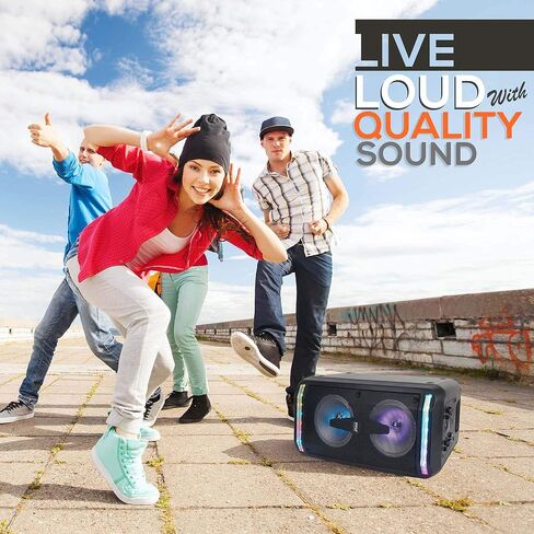 مكبر صوت بلوتوث ونظام ميكروفون من بايل - مكبر صوت ستيريو كاريوكي محمول مع ميكروفون سلكي، مصابيح LED مدمجة للحفلات، MP3/USB، راديو FM (مكبرات صوت 6.5 بوصة، 500 وات بحد أقصى) (PPHP266B.5) in Kuwait
