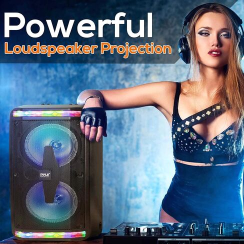 مكبر صوت بلوتوث ونظام ميكروفون من بايل - مكبر صوت ستيريو كاريوكي محمول مع ميكروفون سلكي، مصابيح LED مدمجة للحفلات، MP3/USB، راديو FM (مكبرات صوت 6.5 بوصة، 500 وات بحد أقصى) (PPHP266B.5) in Kuwait