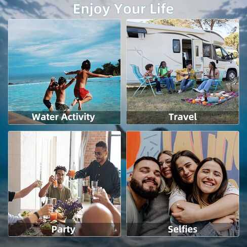 كاميرا رقمية مقاومة للماء، 48 ميجابكسل 2.7 كيه 16X تكبير مزدوج الشاشة مقاومة للماء، كاميرا تحت الماء 10 أقدام للغطس - أصفر in Kuwait